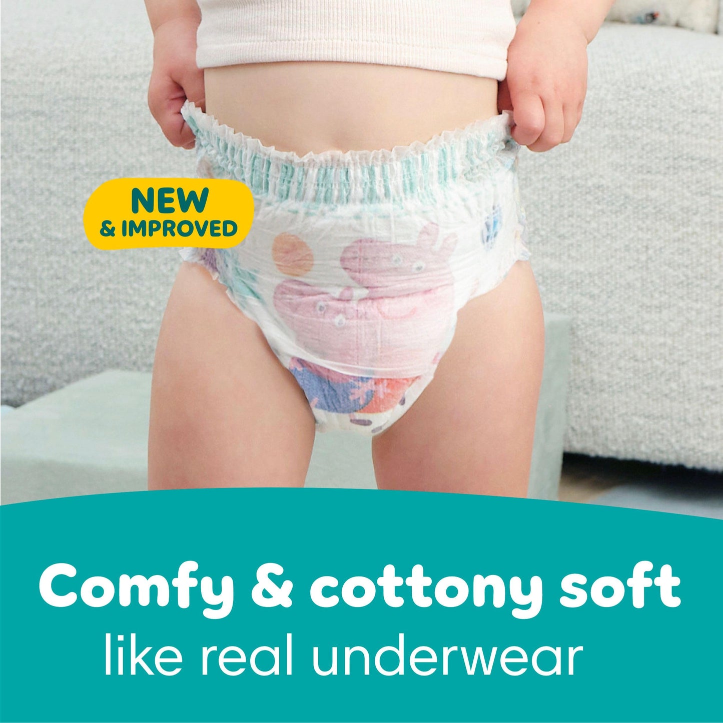 Pampers Easy Ups Girls & Boys Potty Training Pants, Size 7 (5T6T), Peppa Absorbent Training Underwear, Up to 100% Leakproof Day and Night, Hypoallergenic, 1 Pack (Count of 70)