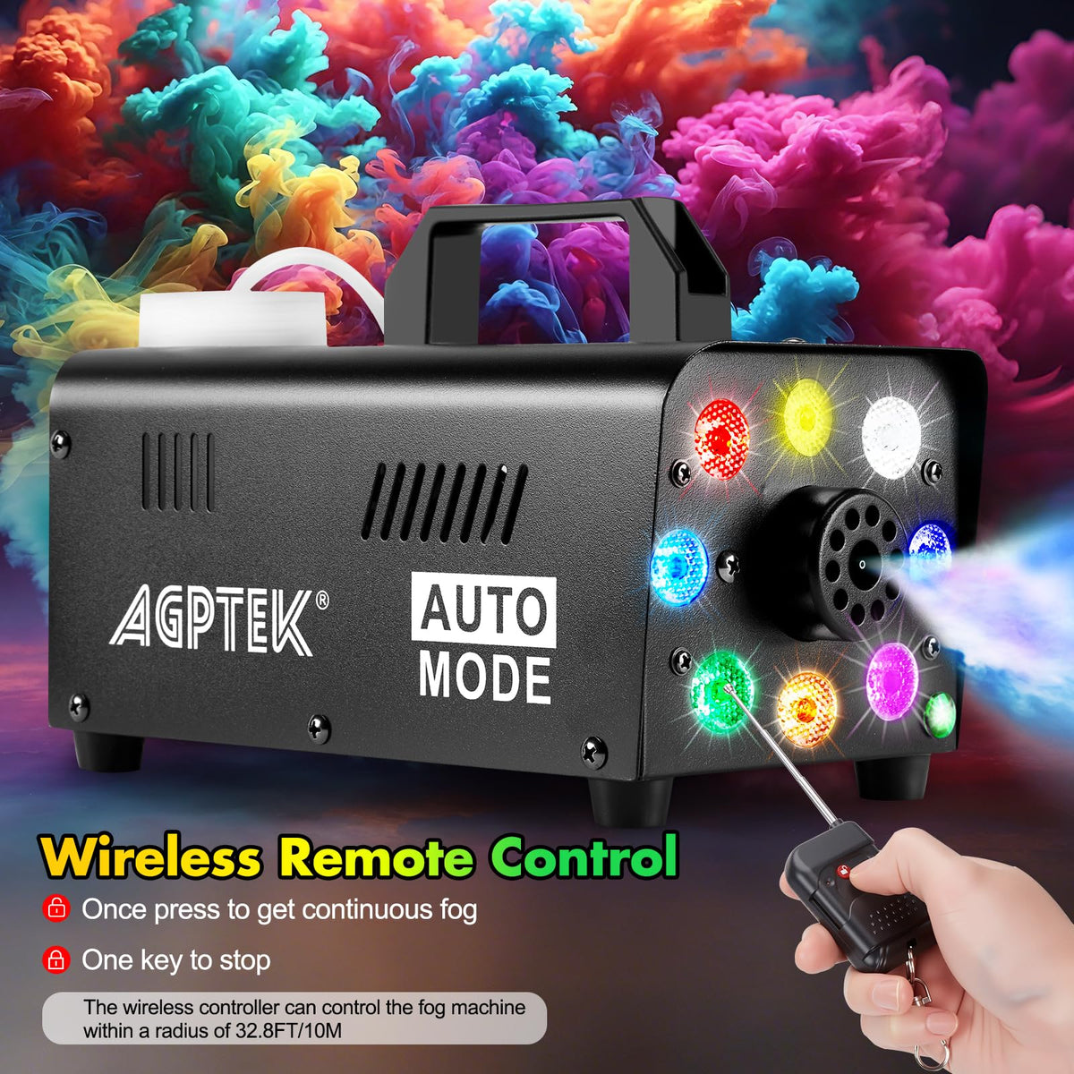 AGPtEK Fog Machine, 500W Smoke Machine with Remote Control, LED Light 🍁 All In One Marketplace Canada