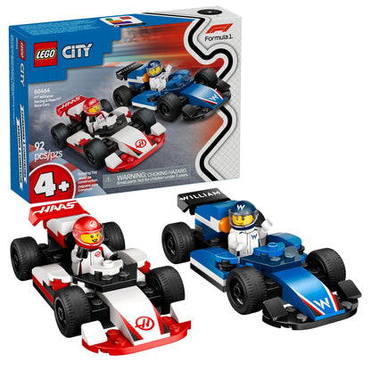 LEGO City F1 Williams Racing & Haas F1 Race Car Toys - Car Building Toy Set for Kids, Boys and Girls, Ages 4+ - F1 Preschool Toy for Fans - Gift Idea for Birthdays - 60464 LEGO