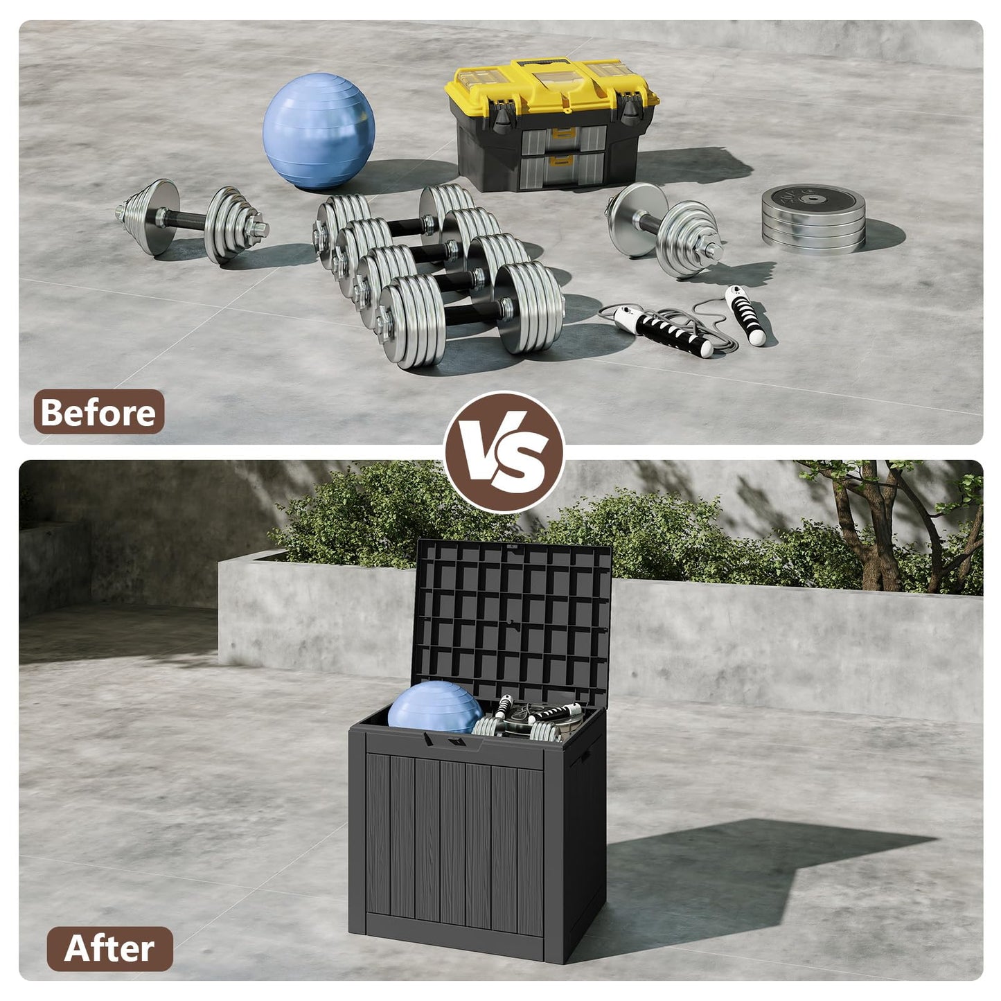 Ceecysaa 31 Gallon Deck Box Outdoor, Waterproof Storage Box, Black 🍁 All In One Marketplace Canada