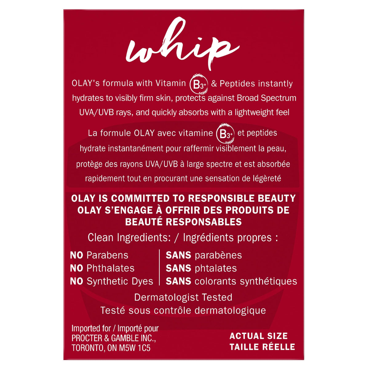 Olay Regenerist Whip Lightweight Anti-Aging Face Moisturizer, Vitamin B3, Niacinamide and Sunscreen SPF 25, 50 g