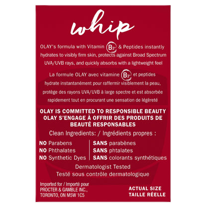 Olay Regenerist Whip Lightweight Anti-Aging Face Moisturizer, Vitamin B3, Niacinamide and Sunscreen SPF 25, 50 g