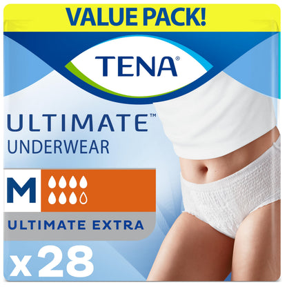 TENA Adult Incontinence, Discrete Disposable, Underwear, Comfortable Fit, Ultimate Absorption Protection, Unisex, Medium (M), 28 Count 🍁 All In One Marketplace Canada
