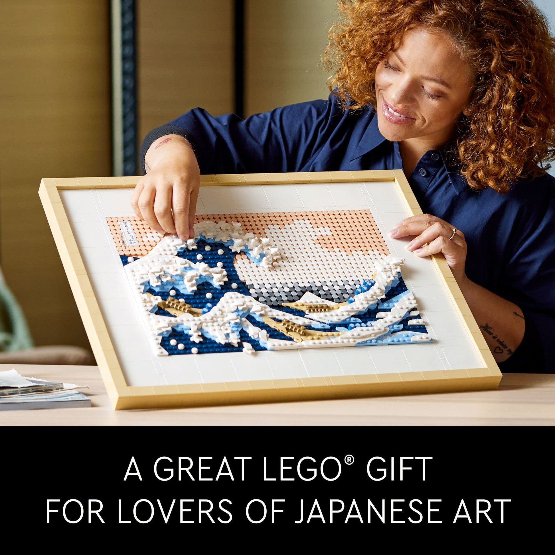 LEGO Art Hokusai – The Great Wave, 3D Japanese Wall Art, Framed Ocean Canvas Picture for Home or Office Décor, Creative DIY Activity, Arts & Crafts Kit, Hobbies for Adults, 31208 LEGO