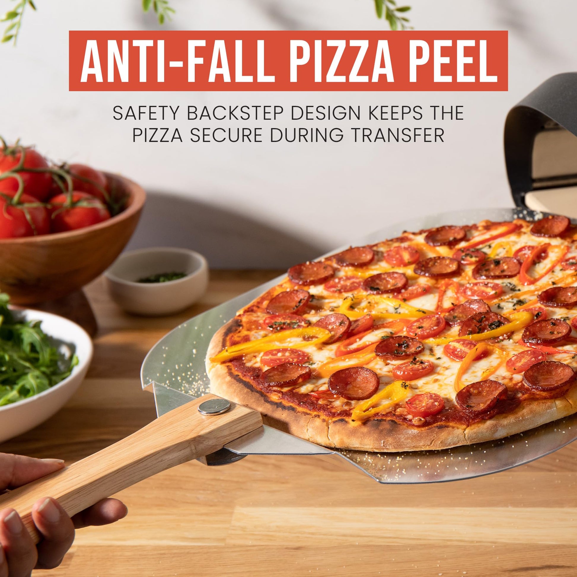 Chef Pomodoro Aluminum Metal Pizza Peel with Foldable Wood Handle for Easy Storage 12-Inch x 14-Inch, Gourmet Luxury Pizza Paddle for Baking Homemade Pizza Bread - Available at All In One Marketplace Canada