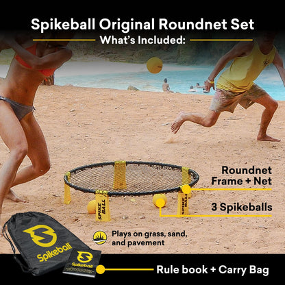 Spikeball Game Set (3 Ball Kit) - Outdoor Indoor Gift for Teens, Family - Yard, Lawn, Beach, Tailgate - Includes Playing Net, 3 Balls, Drawstring Bag, Rule Book