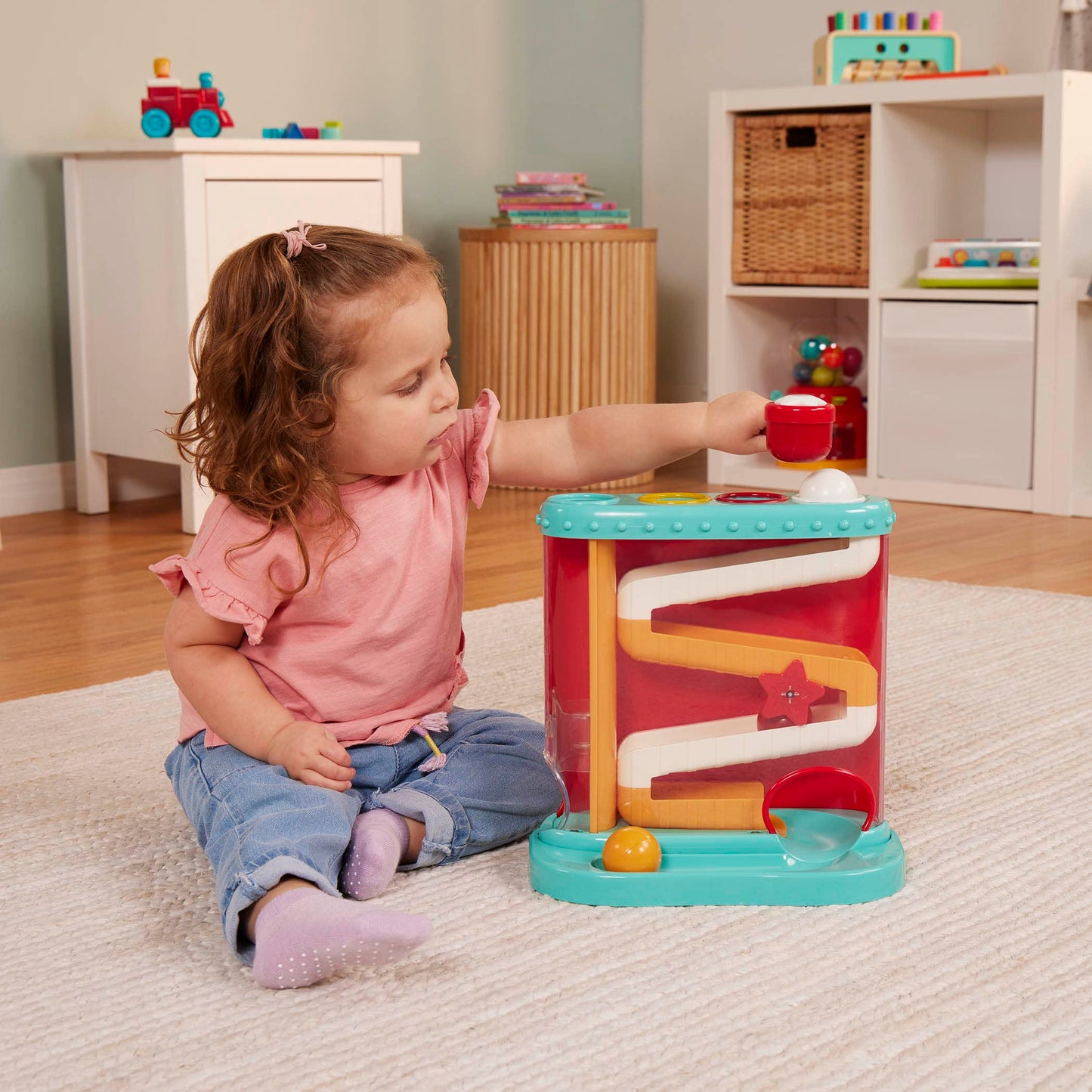 Battat Pound-a-Ball Toy, Pound & Roll Ball Maze, Light Blue, Toddler Battat