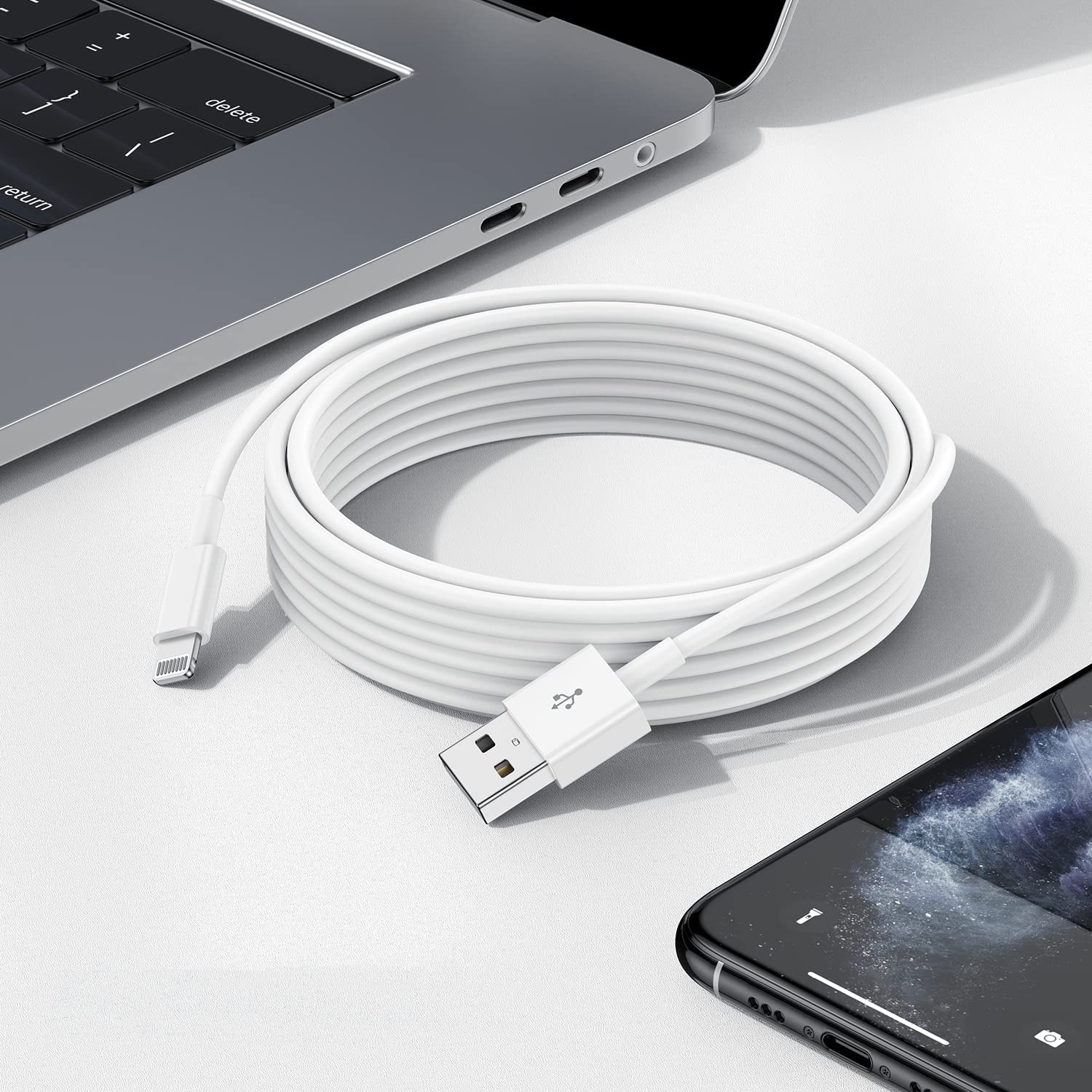 QZIIW 2 Pack [Apple MFI Certified],iPhone Fast Charger Cable 3 FT,USB to Lightning Cable 3 Foot Fast Charge Data Transfer 3 Feet Power Cord for iPhone 14 13 12 11 Pro Max Mini XR XS X 9 8 7Plus ipad - Available at All In One Marketplace Canada