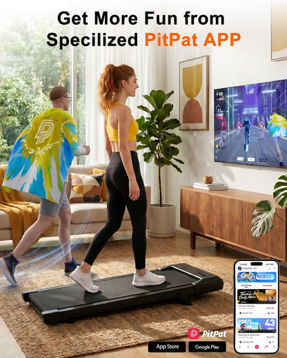 Lacuffy Walking Pad with 6% Incline, No-Assembly Under Desk Treadmill, 2.5 HP Quiet Motor, APP & Remote Control, LED Display, 307 lbs Capacity for Home/Office