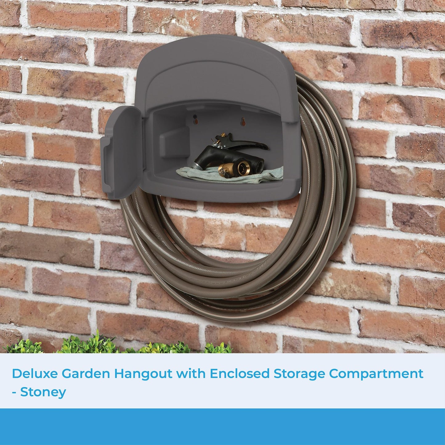 Suncast DHH150ST Deluxe Hangout Hose Hanger,Stoney Gray,1 Count (Pack of 1) - Available at All In One Marketplace Canada