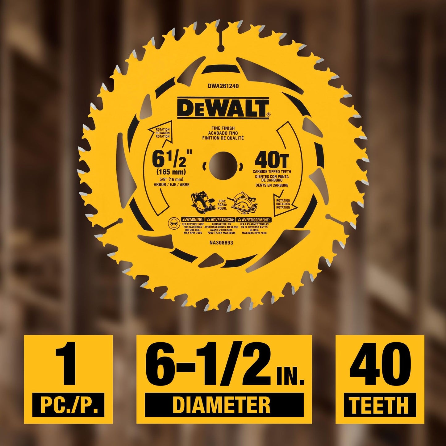 DEWALT Circular Saw Blade, 6 1/2 Inch, 40 - Tooth (DWA261240) 🍁 All In One Marketplace Canada