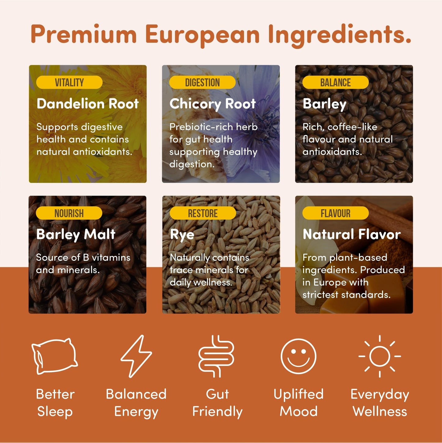 Nummy Creations Caramel Chicory & Dandelion Coffee Alternative - 150 Cups (300g)