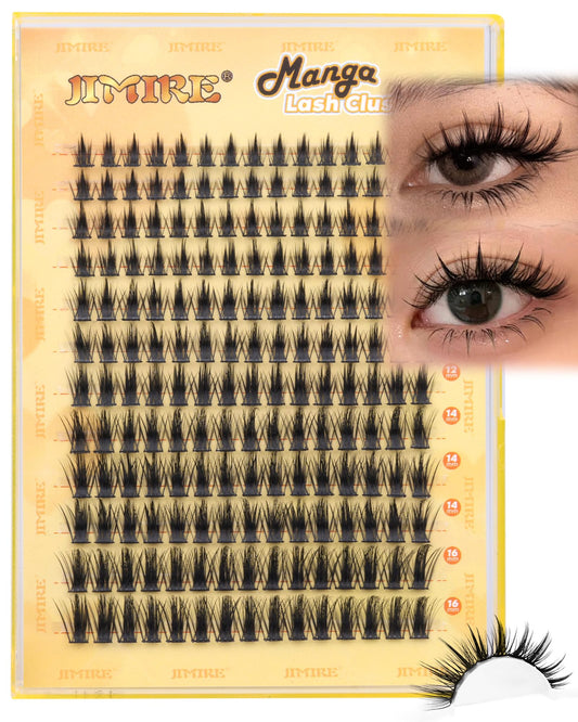 JIMIRE Natural Lash Clusters Extensions 180Pcs Anime Eyelash Extensions D Curl Wispy Manga Eyelash Clusters 8-16MM Cluster Eyelash Extensions Individual Lashes Pack - Available at All In One Marketplace Canada