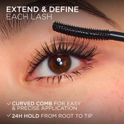L’Oréal Paris Extensionist Mascara, Lengthening Mascara, Extension-like Length & Volume, For Sensitive Eyes, Clump-Free, True Brown WSH, 9.9 mL