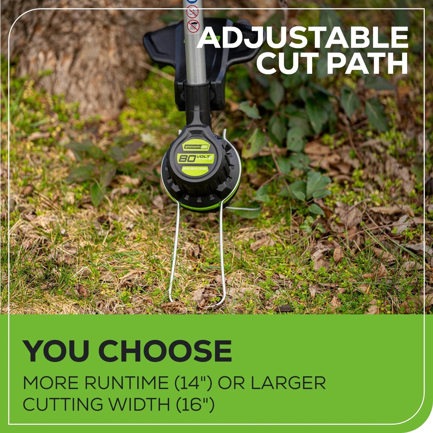 Greenworks 80V 16″ Brushless Cordless String Trimmer (2.0Ah Battery & Rapid Charger Included) – Variable Speed, .080 Dual Line Bump Feed & Lightweight for Yard, Garden & Lawn Grass Greenworks