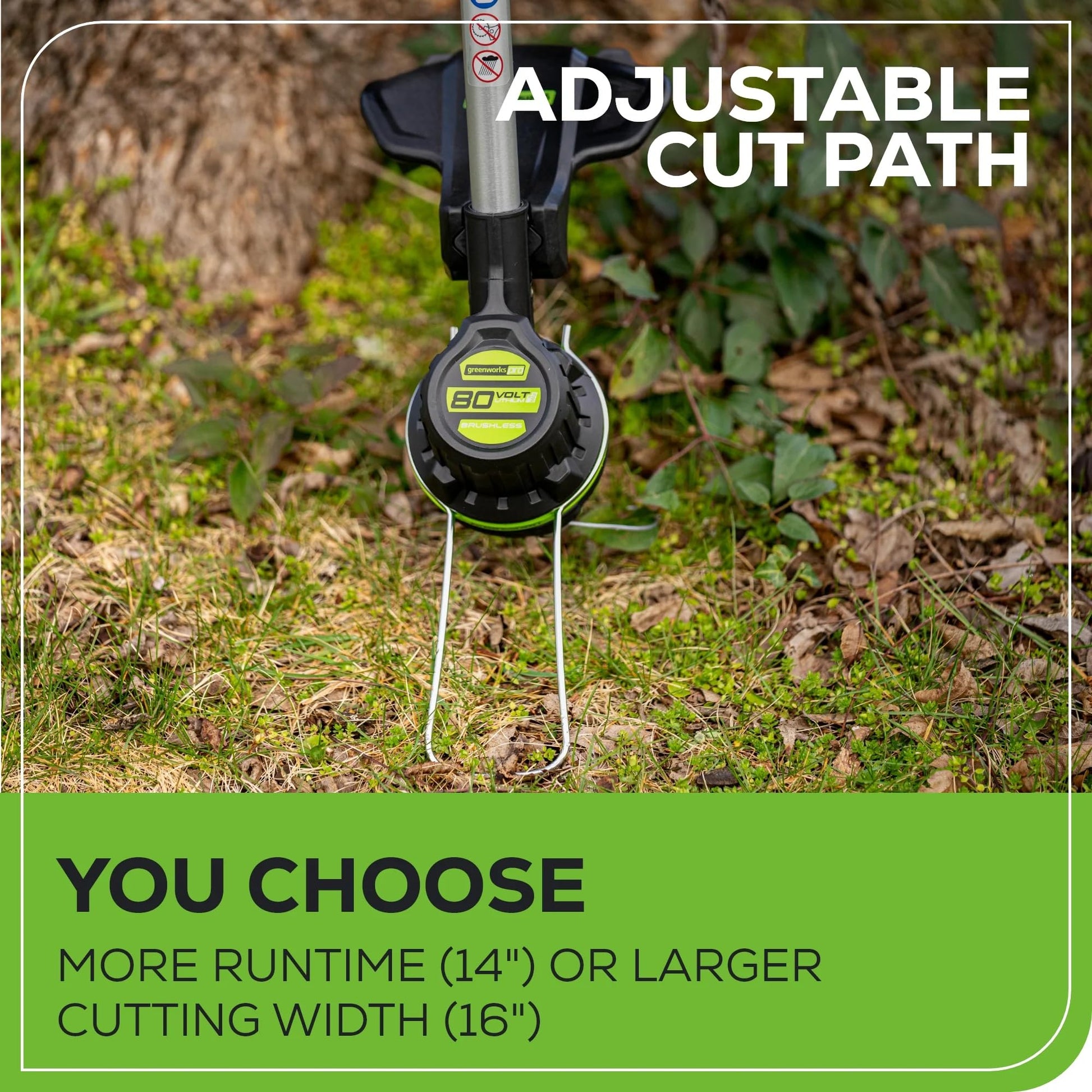 Greenworks 80V 16″ Brushless Cordless String Trimmer (2.0Ah Battery & Rapid Charger Included) – Variable Speed, .080 Dual Line Bump Feed & Lightweight for Yard, Garden & Lawn Grass Greenworks