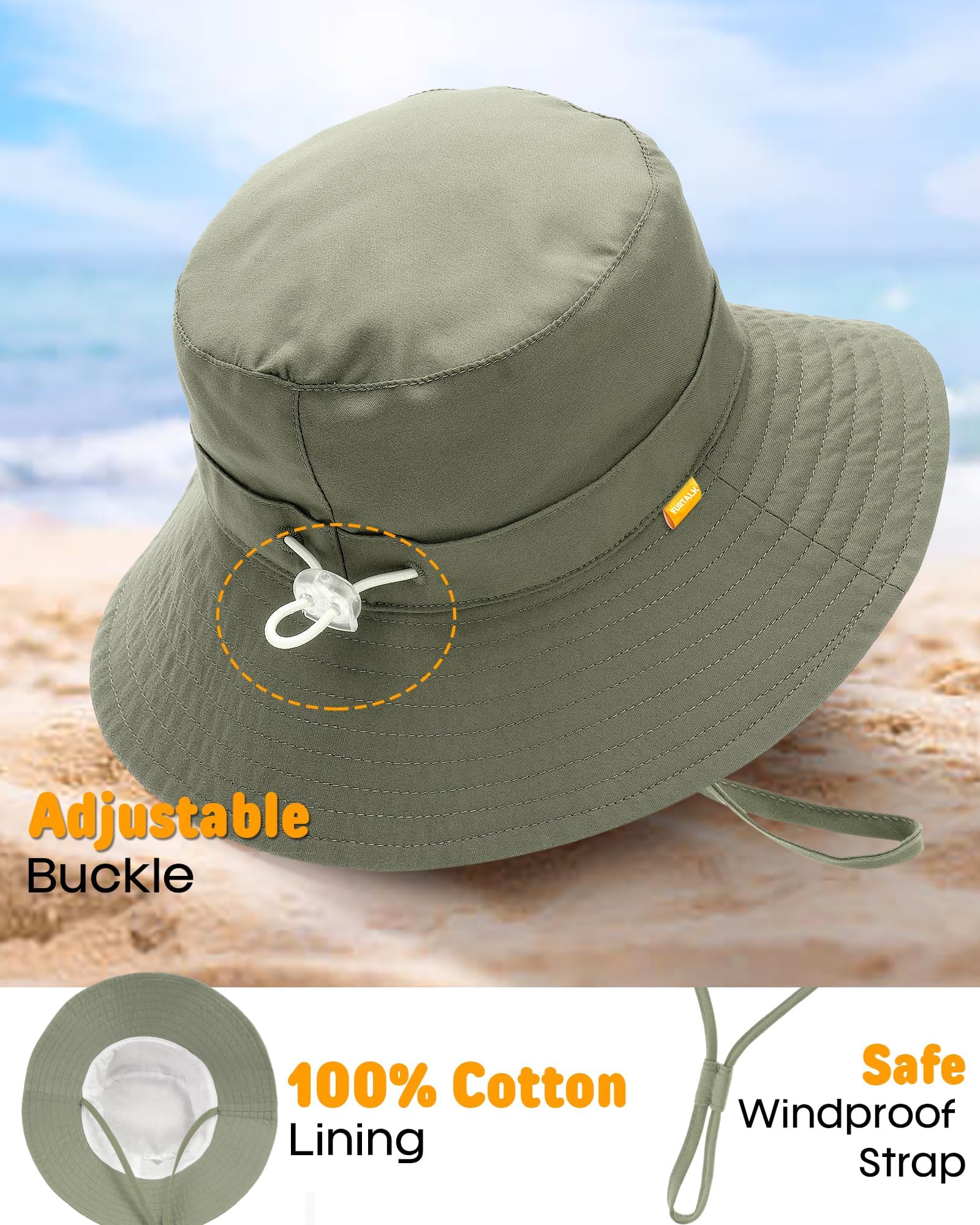 FURTALK Baby Sun Hat Smile Face Toddler Boys Girls Bucket Hat for Kids 0-5 Years - Available at All In One Marketplace Canada