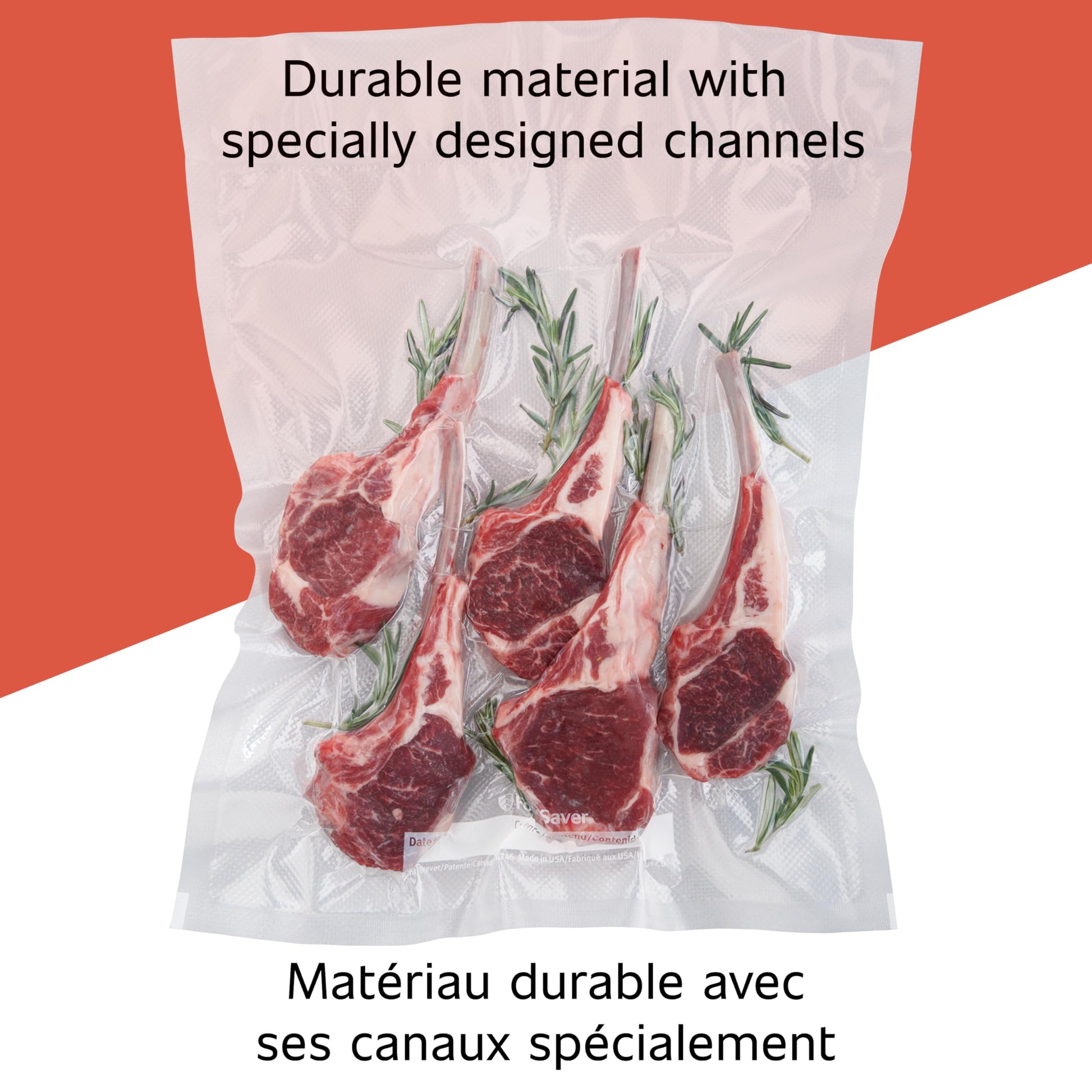 FoodSaver Vacuum Sealer Rolls for Custom Length Airtight Food Storage and Sous Vide Bags, BPA-Free, 8" x 20', 2 Pack - Available at All In One Marketplace Canada