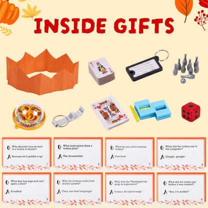 JOYIN Thanksgiving Party Table Favors Set,8 Pack No-Snap Party Favor with Turkey Themed Pattern, Joke & Gift Inside,Party Games for Fall Holiday, Thanksgiving Holiday Traditions 🍁 All In One Marketplace Canada