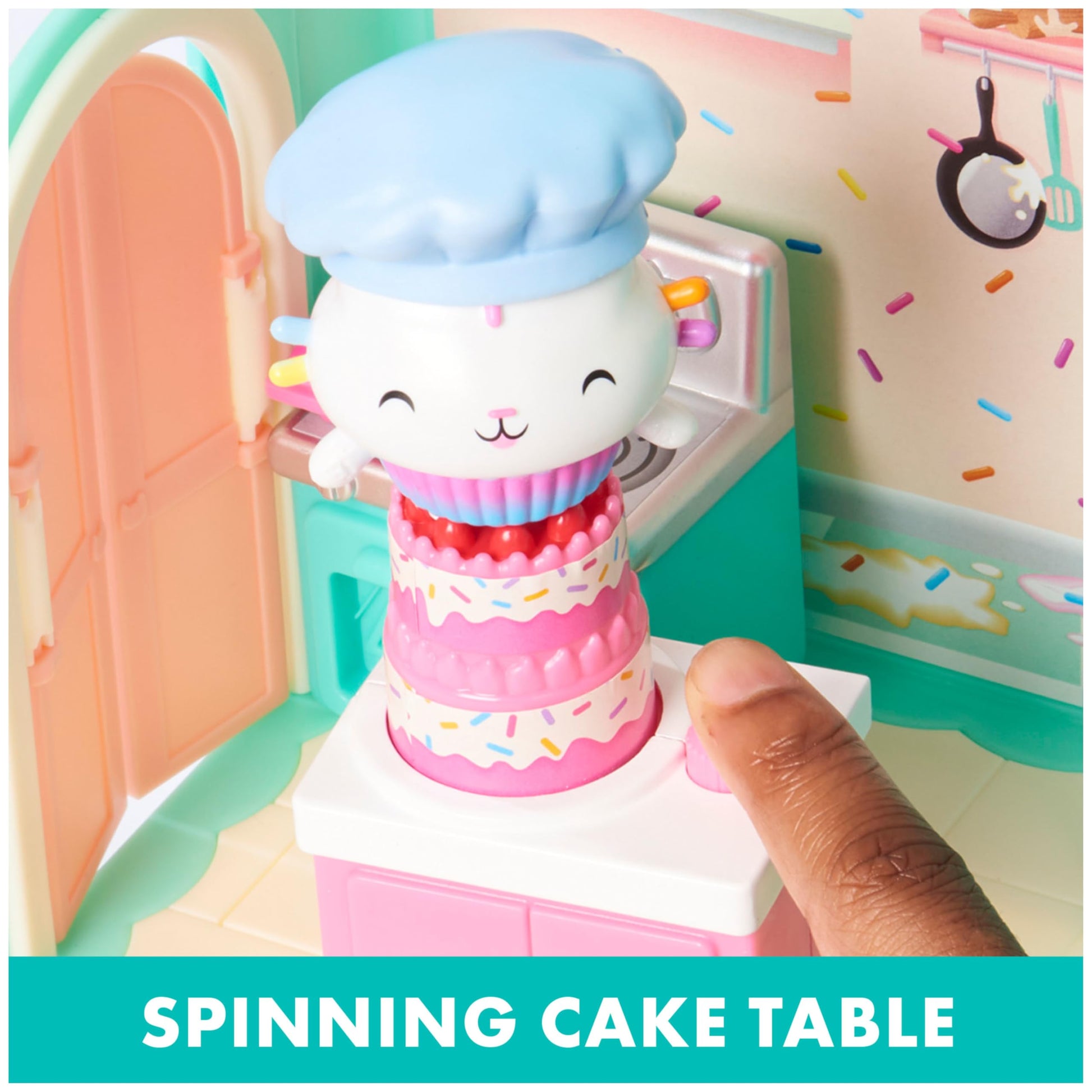 Gabby’s Dollhouse, Bakey with Cakey Kitchen with Figure and 3 Accessories, 3 Furniture and 2 Deliveries, Kids Toys for Ages 3 and up DREAMWORKS GABBY'S DOLLHOUSE
