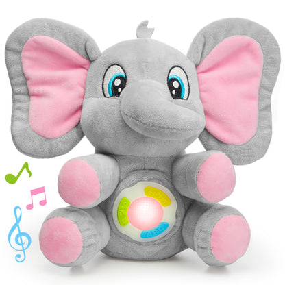 JOYIN Musical Elephant Plush Baby Toy, Stuffed Animal with Music & Light, Baby Musical Soft Plush Toys for Infant Babies, Christmas Birthday Gifts for Boys and Girls 6+ Months 🍁 All In One Marketplace Canada