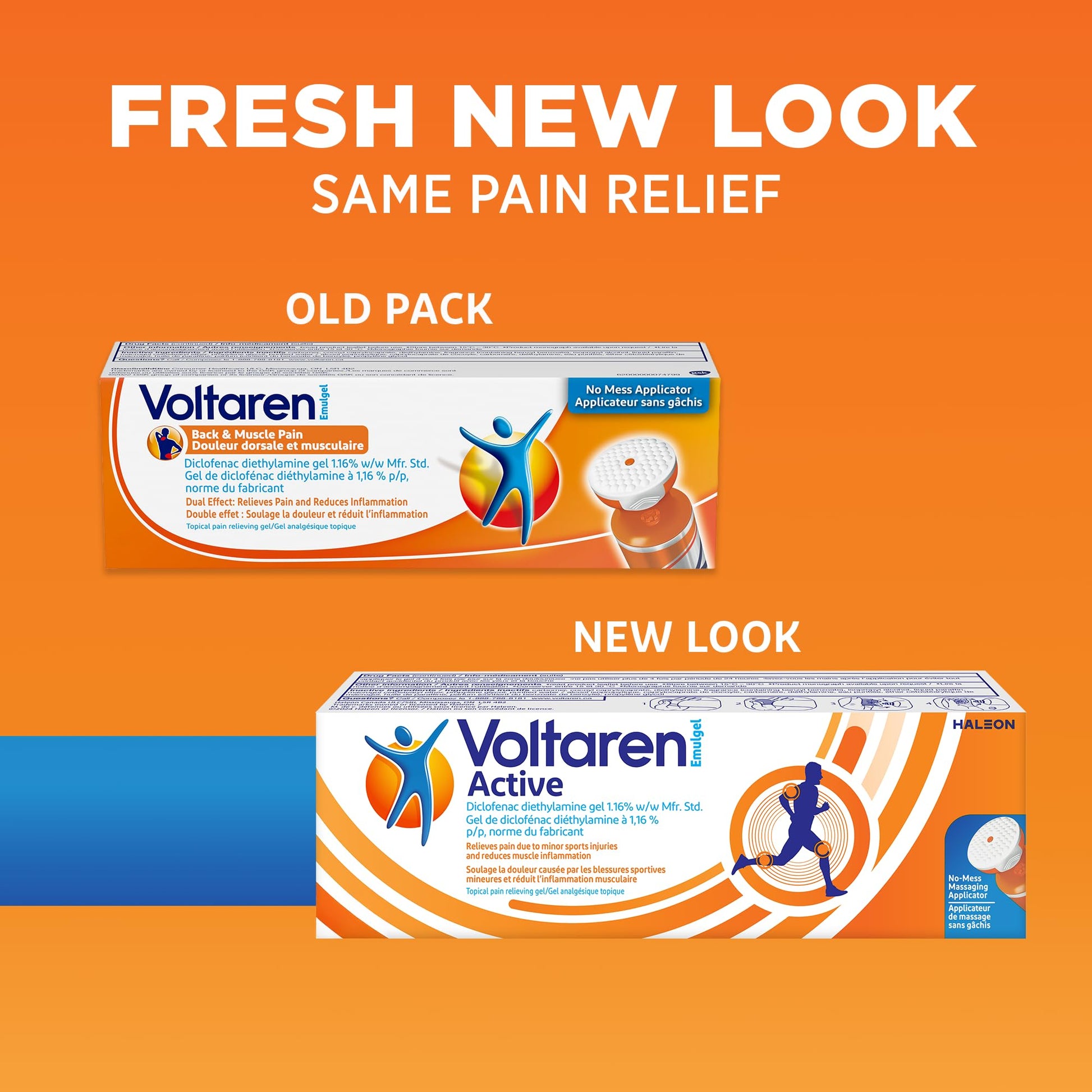 Voltaren Active Topical Pain Gel with No Mess Applicator, Inflammation Relief, 120g - Available at All In One Marketplace Canada
