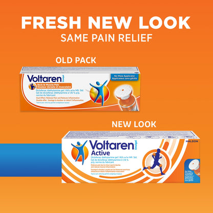 Voltaren Active Topical Pain Gel with No Mess Applicator, Inflammation Relief, 120g - Available at All In One Marketplace Canada
