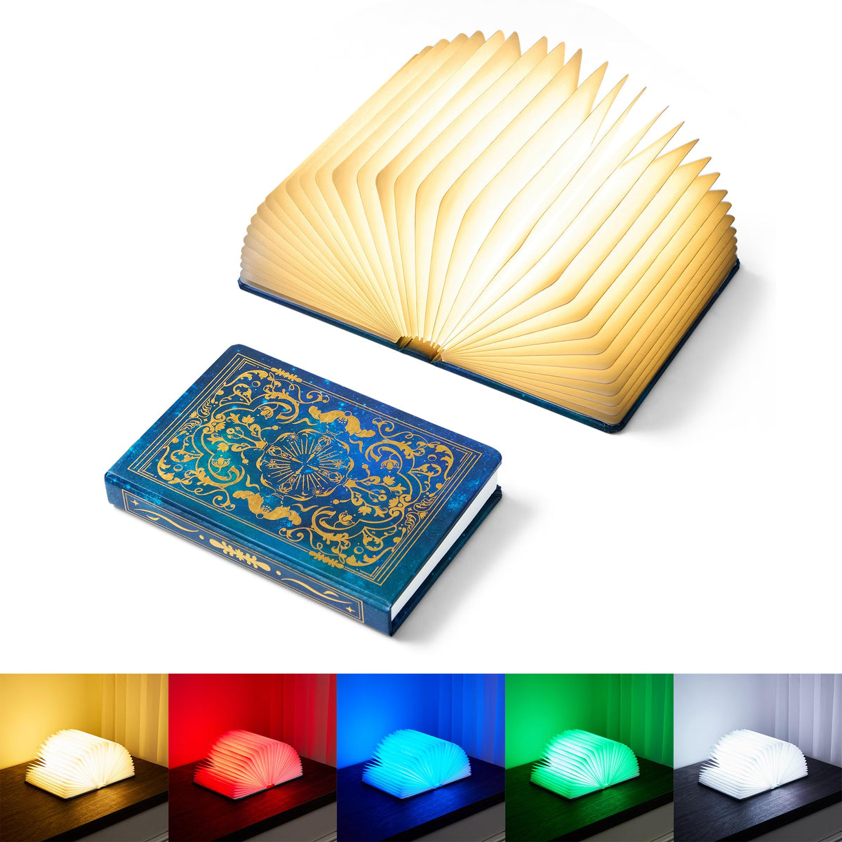 Book Lovers Gift Book Lamp, 5-Color LED, Foldable Lamp, Hot Foil Cover 🍁 All In One Marketplace Canada