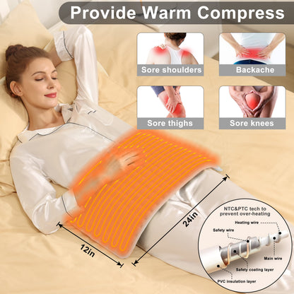 Heating Pad Electric Heat Pad, Hot Heated Pad,Moist Heat Heating Pad Moist and Dry Heat,Multiple Temp and Timer Settings