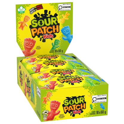 Sour Patch Kids Original Gummy Candy - 60g Bags, Pack of 18