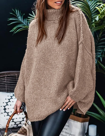 PRETTYGARDEN Womens Turtleneck Long Sleeve Oversized Sweaters Khaki 🍁 All In One Marketplace Canada
