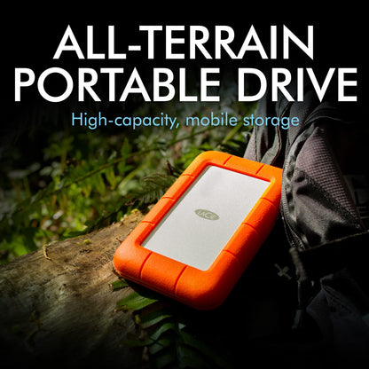 LaCie Rugged USB-C 4TB External Hard Drive Portable HDD – USB 3.0, Drop Shock Dust Rain Resistant Shuttle Drive, for Mac and PC Computer Desktop Workstation Laptop, 1 Month Adobe CC (STFR4000800)