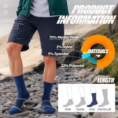 ANTSANG Merino Wool Hiking Socks, Crew Boot Work Socks for Men Women 🍁 All In One Marketplace Canada