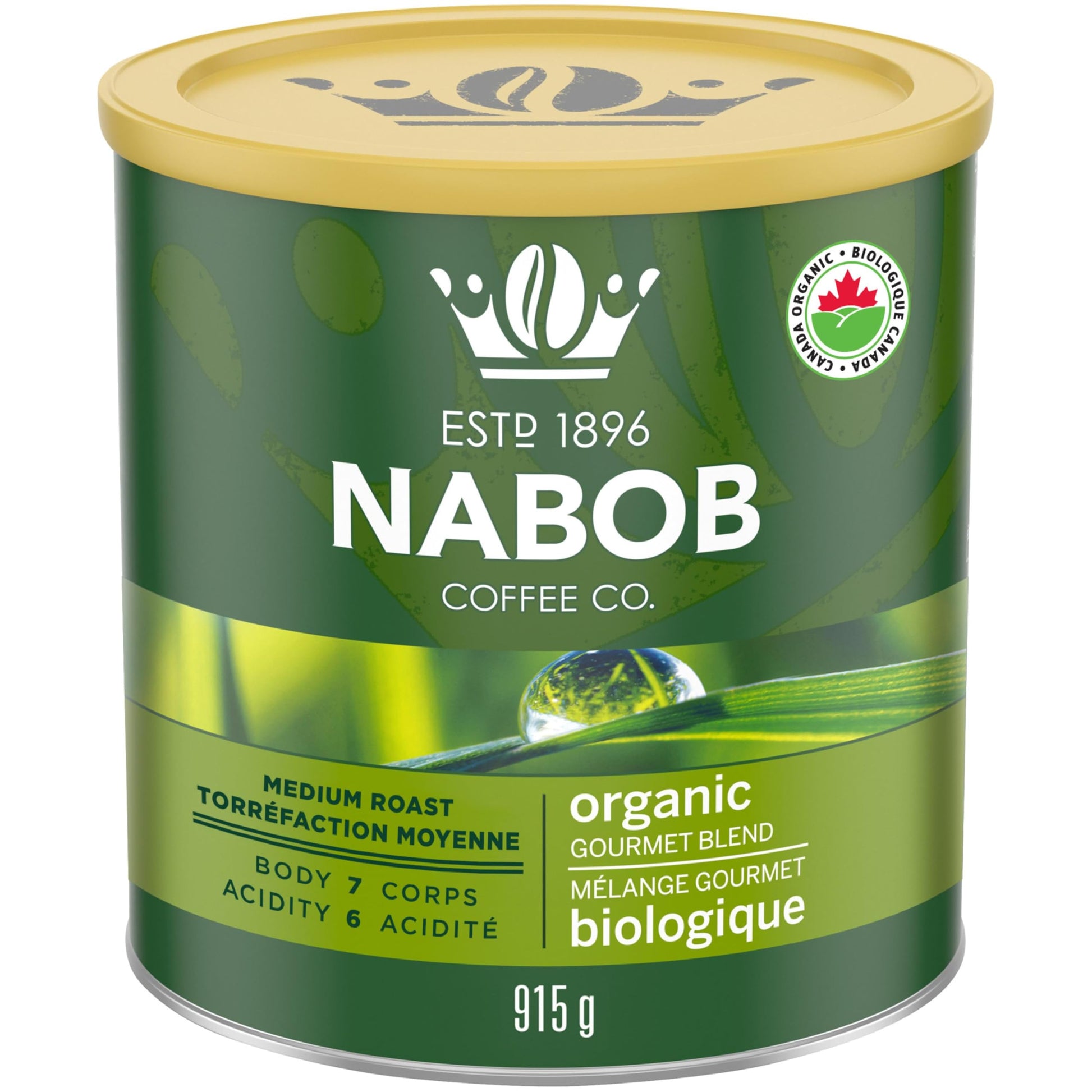 Nabob Organic Gourmet Blend Ground Coffee, 915g, Medium Roast