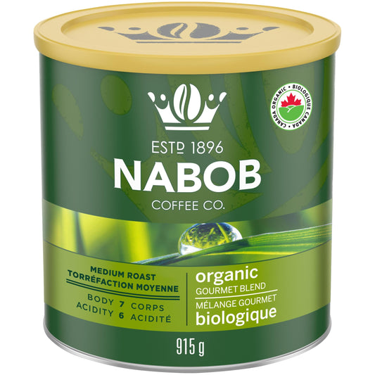 Nabob Organic Gourmet Blend Ground Coffee, 915g, Medium Roast