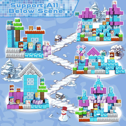 GraceDuck Magnetic Building Blocks150PCS Build Winter Castle, STEM Montessori Sensory Toy for Toddlers Kids, Christmas Birthday Gifts for 3 4 5 6 7 8 9 10 Year Old Girls Boys 🍁 All In One Marketplace Canada