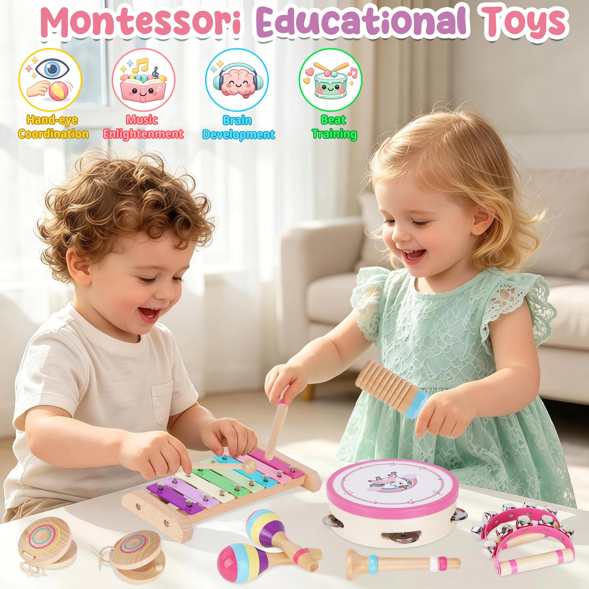 ATOYUS Musical Instruments for Toddlers 1-3, Unicorn Montessori Music Toys 🍁 All In One Marketplace Canada