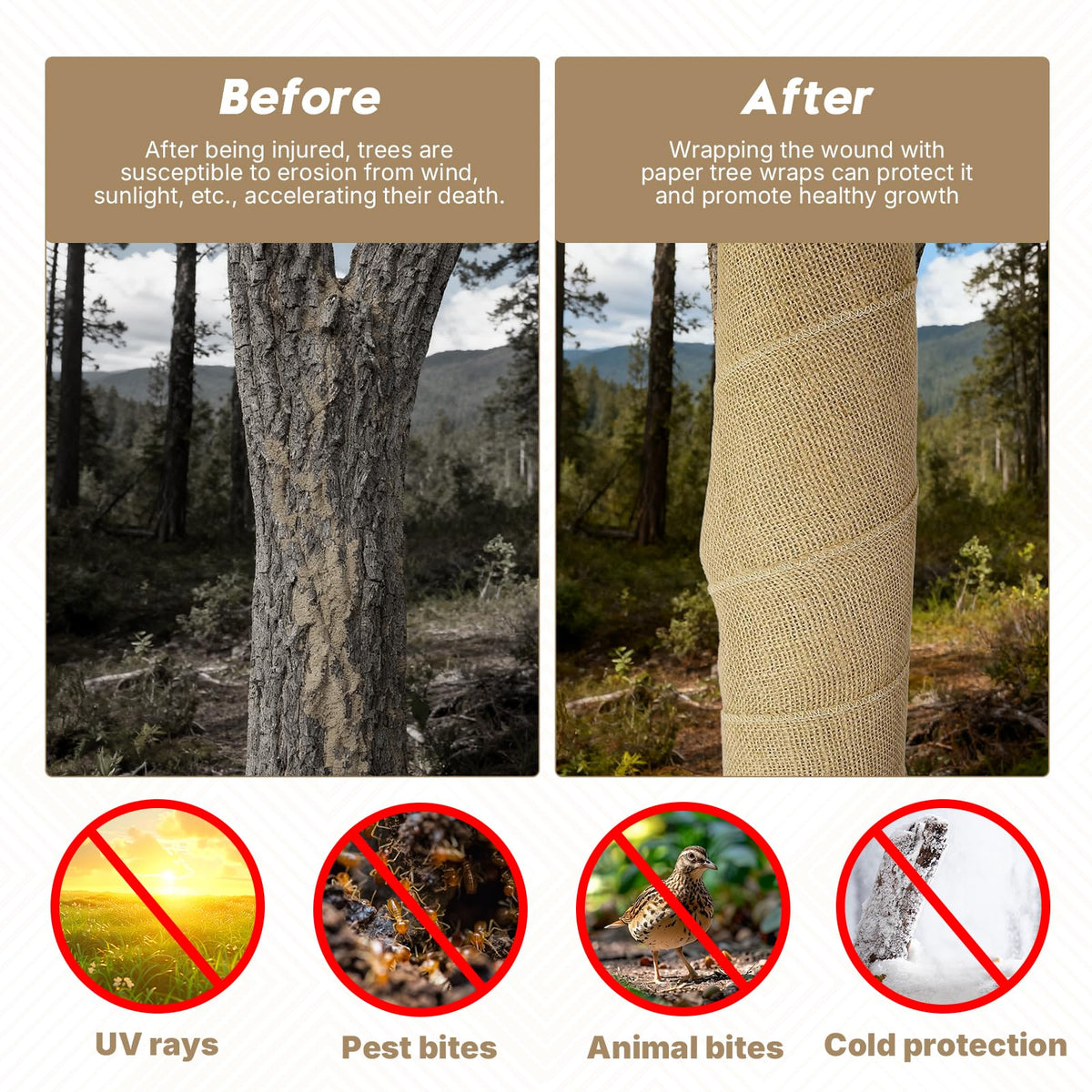 Vefhby Burlap Roll, 19.7FT x 15.7in Natural Burlap Fabric Tree Trunk Protector, Winter Outdoor Burlap Tree Wrap for Plant Winter Covering, Frost & Freeze Protection, Decor, Crafts, Gardening 🍁 All In One Marketplace Canada