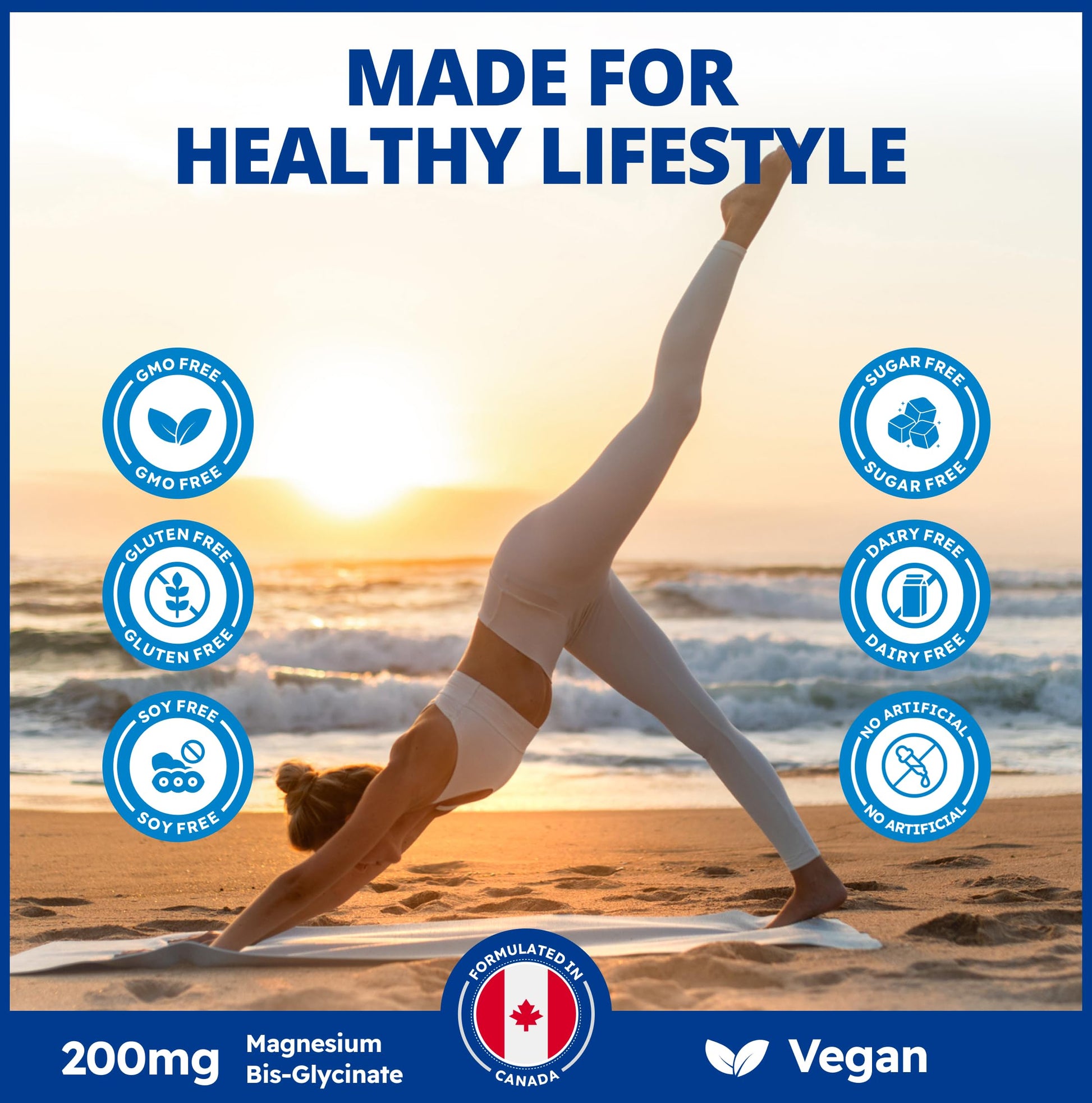 CanPrev Magnesium Bis-Glycinate 200mg Gentle, 240 Veg Caps, Well-Absorbed Complex for Daily Calm & Restful Sleep, Muscle Function, 240 Day Supply