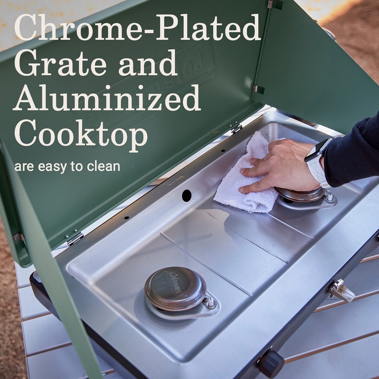 Coleman Cascade 328/Classic Camping Stove, 3/2 Burner Camp Stove, Portable Propane Stove with Adjustable Burners and Wind Guards for Beach Cookouts, Backyard BBQ, Tailgating, Festivals Coleman