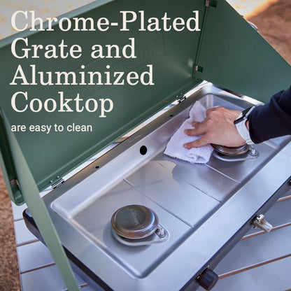 Coleman Cascade 328/Classic Camping Stove, 3/2 Burner Camp Stove, Portable Propane Stove with Adjustable Burners and Wind Guards for Beach Cookouts, Backyard BBQ, Tailgating, Festivals Coleman