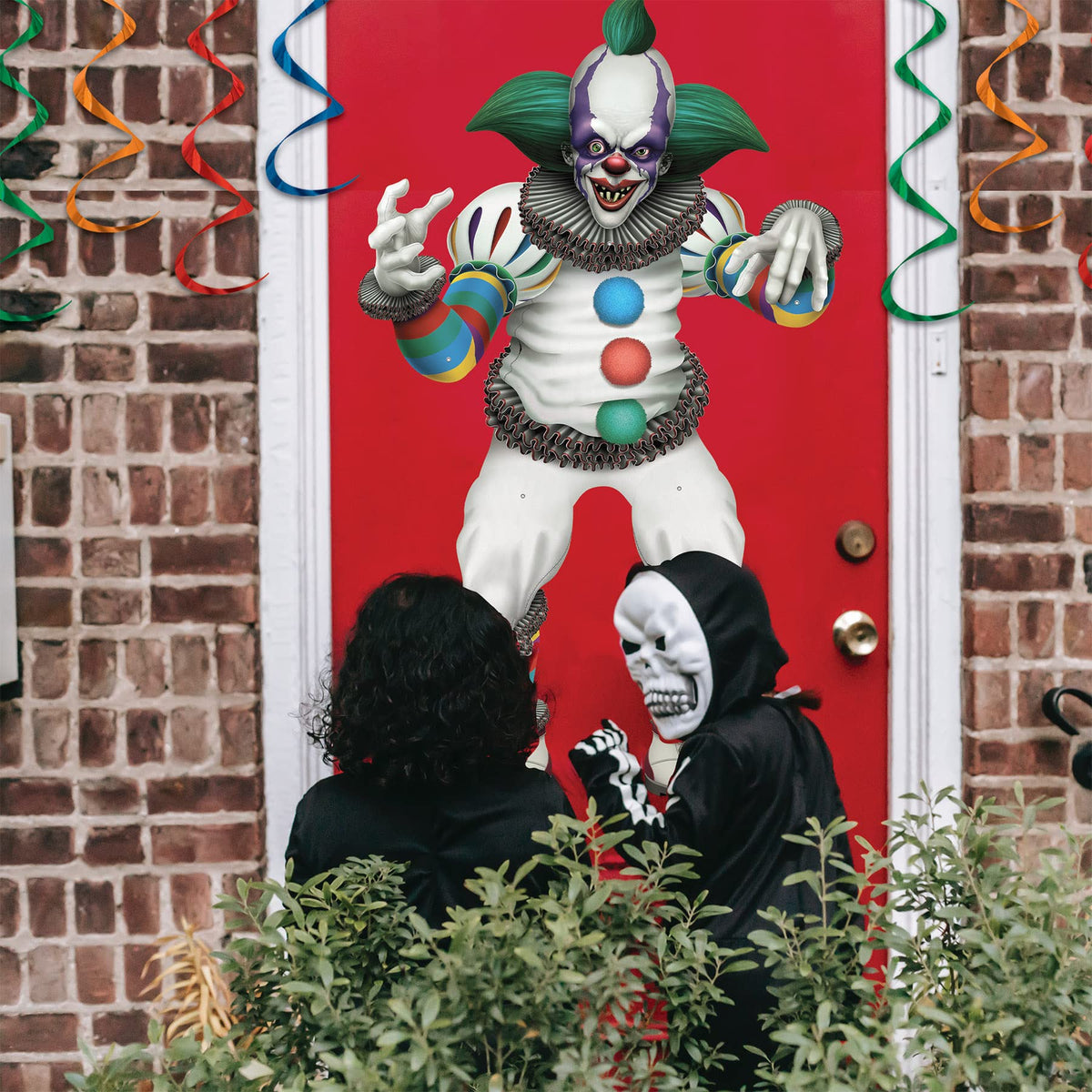Décorations d'Halloween Beistle en papier cartonné articulé représentant un clown effrayant pour la maison, le bureau ou les fêtes dans une maison hantée