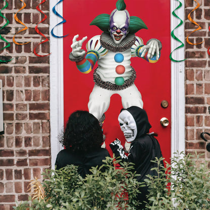 Décorations d'Halloween Beistle en papier cartonné articulé représentant un clown effrayant pour la maison, le bureau ou les fêtes dans une maison hantée