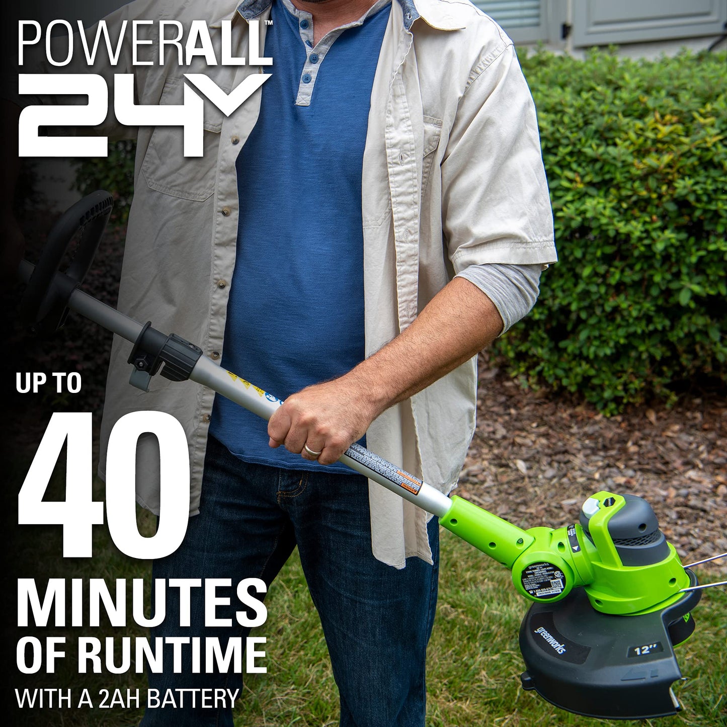 Greenworks 24V 12" Cordless String Trimmer and Blower Combo Kit, 2Ah USB Battery and Charger Included Greenworks