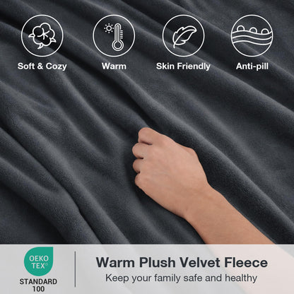 Softan Fleece Sheets, Soft as Flannel, Queen, Dark Grey 🍁 All In One Marketplace Canada