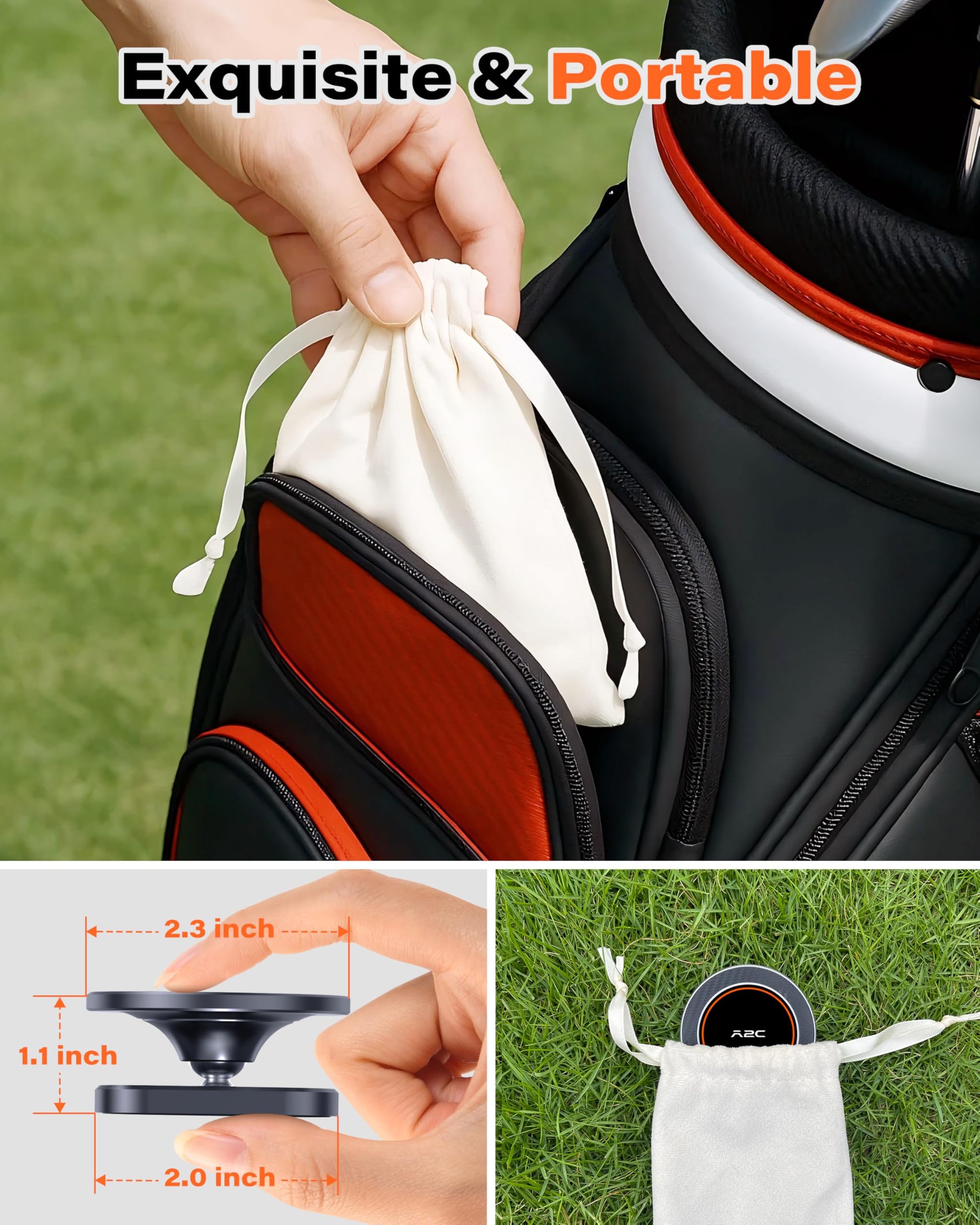 A2C Alloy Magnetic Golf Cart Phone Holder for MagSafe iPhone, Unique Golf Gifts for Men Golfers Dad Father, Gift for Him Husband, Accessories Essentials Gadgets Fits EZGO, Club Car, Yamaha - Available at All In One Marketplace Canada