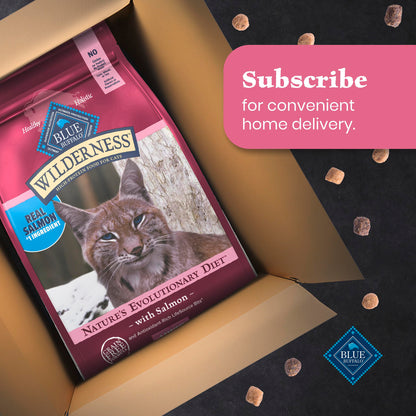 Blue Buffalo Wilderness with Salmon Natural High-Protein Grain-Free Dry Food for Adult Cats, Real Salmon First, Antioxidant-Rich LifeSource Bits Support Immunity, Promotes Strong Muscles, 2.2kg/5 lbs.