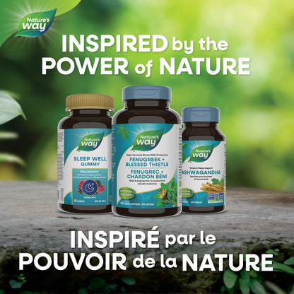 Nature's Way Fenugreek + Blessed Thistle – Herbal Supplement for Digestion & to Promote Lactation – 450mg Fenugreek & 375mg Blessed Thistle for Breastfeeding Support – 180 Vegetarian Tablets - Available at All In One Marketplace Canada