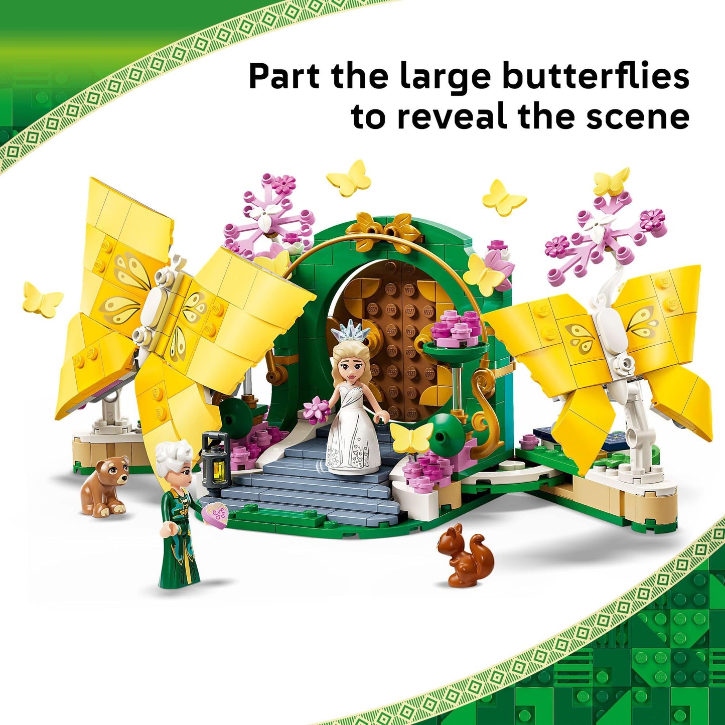 LEGO Wicked Glinda's Wedding Day Building Toy - Pretend Playset with 2 Minidolls, 2 Animal Toy Figures, & 2 Poseable Butterflies - Building Blocks for Kids, Ages 8+ - Gift for Girls & Boys - 75688 LEGO