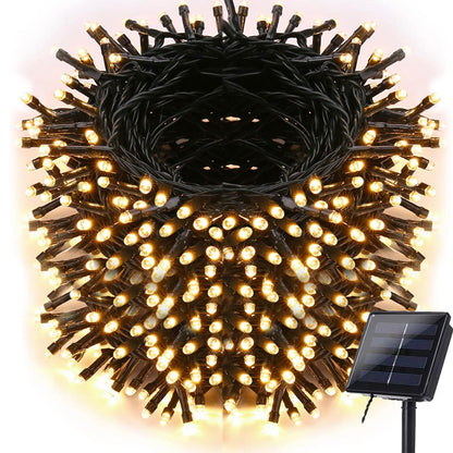 Solar String Lights Outdoor, 98.4ft 300 LED Solar Fairy Lights 8 Modes Waterproof Solar Powered Lights for Garden, Patio, Home, Party, Wedding, Holiday, Tree, Outdoor Decor (Warm White) 🍁 All In One Marketplace Canada